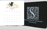 Glittered Desk Calendar 2026 with easel