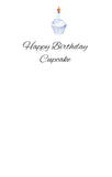 GAW835 Blue Cupcake Greeting Card