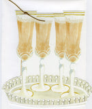 GAW993W Champagne Flutes on a Tray Greeting Card