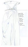 GAW857W Christening Gown with Glitter