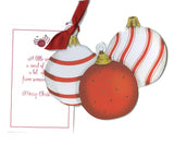 GHW700W Three Ornaments Greeting Card GHW700W