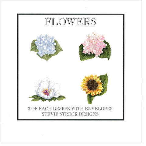 GIFT BOX NOTE CARDS GBN102W Flowers