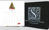 Glittered Desk Calendar with easel 2024
