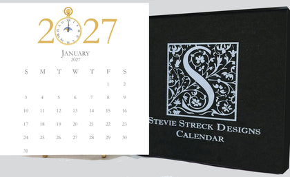 Glittered Desk Calendar 2027 Refill