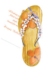 GAW859 Sandal with Flowers Greeting Card