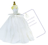 GAW1022W Bridal Gown with Pearls glitter Greeting Card