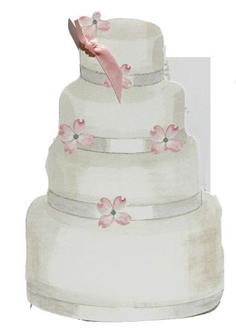 GAW1015 Cake with Pink Flowers Greeting Card