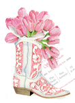 AW1055 COWGIRL BOOT WITH TULIPS