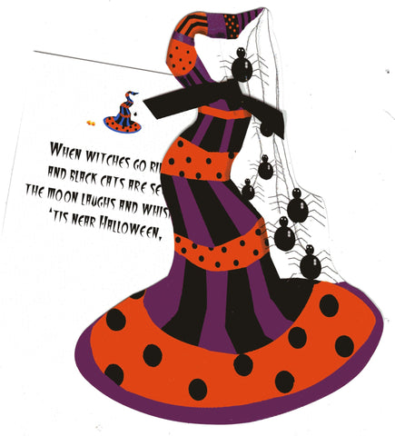 GHW771W Witches Hat with glitter Halloween Card