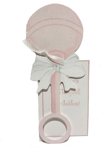 GAW805W Pink rattle with glitter