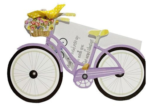 GAW1007W Bicycle with flowers with glitter