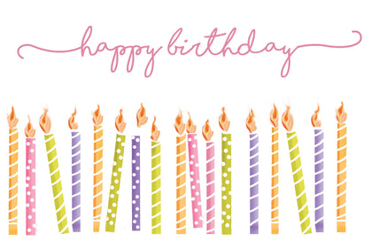 PM223 Happy Birthday Candles Pink