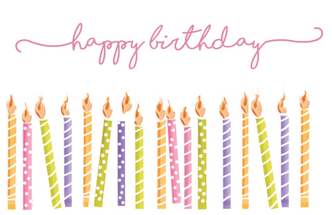 PM223 Happy Birthday Candles Pink