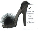 GAW815W Black Shoe with Feather