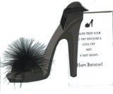 GAW815W Black Shoe with Feather