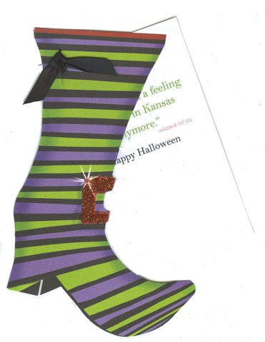 GAW928W Witches Shoe Greeting Card