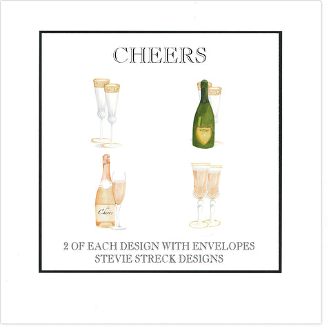 GIFT BOX NOTE CARDS  GBN103W Cheers