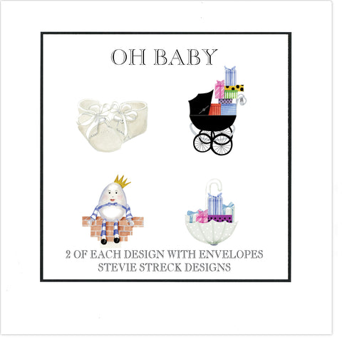 GIFT BOX NOTE CARDS  GBN104W Oh Baby