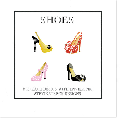 GIFT BOX NOTE CARDS  GBN108W Shoes