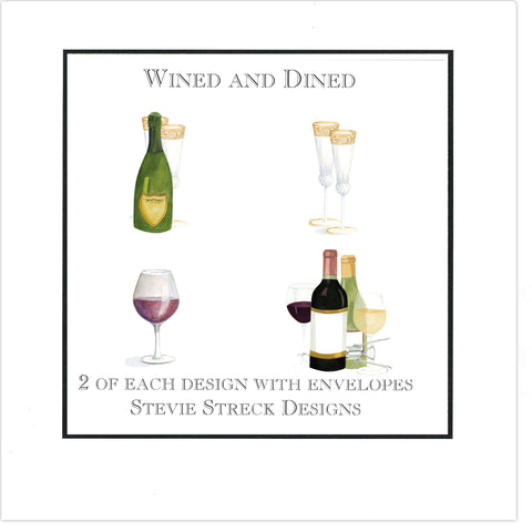 GIFT BOX NOTE CARDS GBN123 Wined 'N Dined