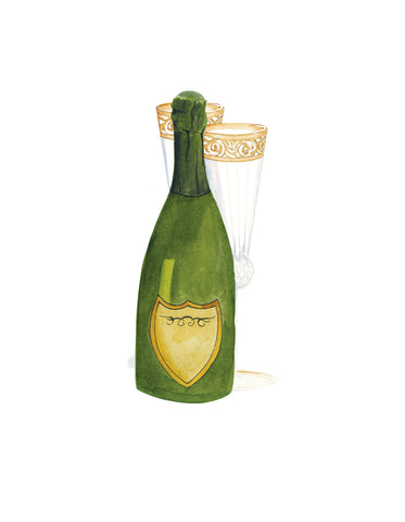 Champagne for Two Folded Note Card - NC774