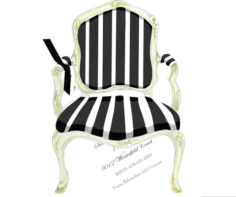 AW1068 Black and White French Chair