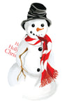 GHW712W  Snowman with Red and White Scarf